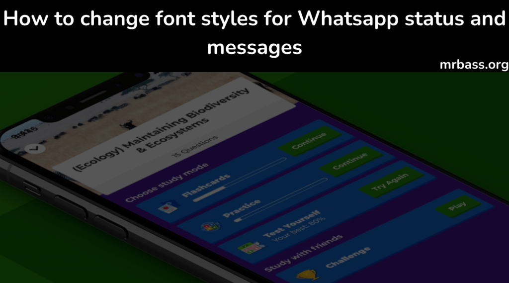 How to change font styles for Whatsapp status and messages